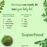 Native Pods Organic Moringa Leaf Powder - USDA & Indian Organic Certified - MultiVitamin - Raw Superfood - Sun Dried - 200g