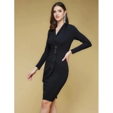 Life with Pockets Polyester Solid Above Knee Womens Bodycon Dress - Black ( Pack of 1 ) - None