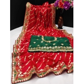 Beautiful Art Silk Saree with Blouse piece (Special Surprise Discount for Lucky customer)-Red