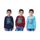 Soft Apparels Boys Printed Cotton T-Shirt (Full Sleeve) - Pack of 3 - None