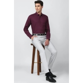 Men Purple Regular Fit Formal Full Sleeves Formal Shirt