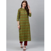 KIPEK - Green Rayon Womens Straight Kurti ( Pack of 1 ) - None