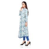 Divena - Blue Cotton Womens Flared Kurti - None