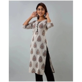 Doriya - Off White Cotton Blend Womens Straight Kurti - 3XL