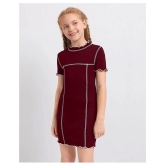 Addyvero - Maroon Cotton Blend Girls A-line Dress ( Pack of 1 ) - None