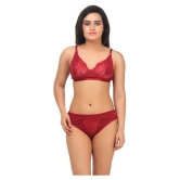 TCG Maroon Lace Bra & Panty Set - 40