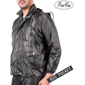 Penyan™ Mens and Womens Waterproof Solid Rain Wear Suit/Rain Coat with Tapping on Joints (Black, Free Size) - Freesize