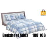 Bedsheet Adda-Super Mega King Size  King Size(108*108 in)-Pure Cotton Sanganeri Printed Jaipuri  Double Bedsheet With 2 Matching Pillow Covers-RJ-14-03-(108*108)-HT8500