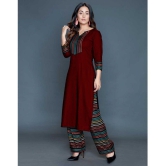 Estela - Maroon Straight Rayon Women's Stitched Salwar Suit ( Pack of 1 ) - None