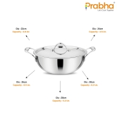 Prima Triply Deep Kadhai With Lid-3.5L