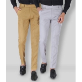 SREY - Khaki Polycotton Slim - Fit Men's Chinos ( Pack of 2 ) - None