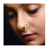 Vivastri Gold Plated Red Stone with Peals Alloy Maharashtrian Nath Nathiya./ Nose Pin for Women &Girls VIVA1009NTH-TAR - Multi Color