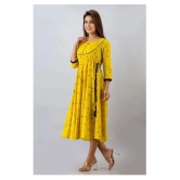 SVARCHI - Yellow Cotton Womens Anarkali Kurti ( Pack of 1 ) - XL