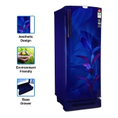 Godrej 210 L 5 Star Inverter, Jumbo Vegetable Tray Direct Cool Single Door Refrigerator With Base Drawer (RD EDGEPRO 225E 53 TDI MN BL, Marine Blue)