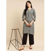 Rangita Women Rayon Navy Bagru Printed Knee Length Straight Kurti - XL, Navy