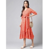 Janasya - Orange Cotton Womens Fit & Flare Dress ( Pack of 1 ) - None