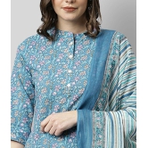 Janasya - Blue Cotton Women's Stitched Salwar Suit ( Pack of 1 ) - None