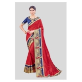 offline selection Red Dola Silk Saree - Single