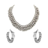 Samridhi DC Silver Alloy Necklace Set ( Pack of 1 ) - Silver