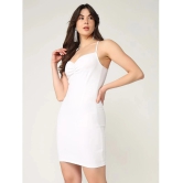 Zima Leto Polyester Solid Mini Womens Bodycon Dress - White ( Pack of 1 ) - None