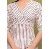 Glorious Cotton Striped Angrakha Womens Kurti - Beige ( Pack of 1 ) - None