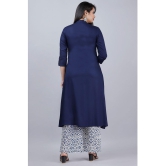 MAUKA - Blue Front Slit Rayon Womens Stitched Salwar Suit ( Pack of 1 ) - None