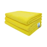 SOFTSPUN Microfiber Cloth - 3 pcs - 40x60 cms - 340 GSM Yellow - Thick Lint & Streak-Free Multipurpose Cloths - Automotive Microfibre Towels for Car Bike Cleaning Polishing Washing & Detaili