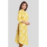 Meher Impex Cotton Printed Straight Womens Kurti - Yellow ( Pack of 1 ) - None