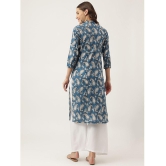 Divena - Blue Cotton Womens Straight Kurti ( Pack of 1 ) - None