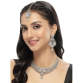 Sukkhi Silver Alloy Necklace Set ( Pack of 1 ) - Silver