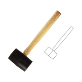 DIY Crafts Jewelers Hammer Black Rubber Mallet with Wooden Handle Rubber Mallet Do it Your Self Tools. (1 Pack)