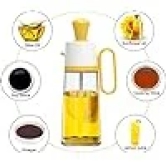 KATHIYAWADI 2 in 1 Glass Oil Dispenser with Brush, Oil Containers for Kitchen, Oil Bottle for Kitchen, Oil Bottle with Brush - (550 ml, Multi Colour)