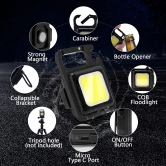 Rechargeable Mini Flashlights 1000 Lumen -COB/ Keychain/Bottle Opener/Waterproof-Pack of 2