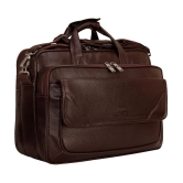 Leather World Classic 22Ltrs Brown P.U. Office Bag - Brown