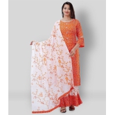 Lee Moda - Orange Straight Rayon Women's Stitched Salwar Suit ( Pack of 1 ) - M