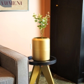 Minimal Golden Garden Metal Planter