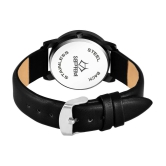 Septem Black Leather Analog Mens Watch