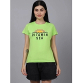 Fabflee - Fluorescent Green Cotton Regular Fit Womens T-Shirt ( Pack of 1 ) - None