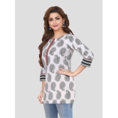 Meher Impex Cotton Printed Straight Womens Kurti - White ( Pack of 1 ) - None