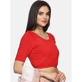 Women Back Printed Stretchable Blouse U027-Red / Large