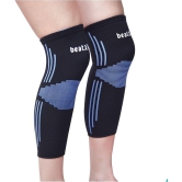 beatXP 3D Knee Support Stripes and Checks Support Cap Brace/Sleeves Pair For Sports, Gym, Pain Relief, Knee Compression Support, Exercise, Running, Cycling, Workout For Men And Women - Extra