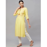 AMIRAS INDIAN ETHNICWEAR - Yellow Rayon Womens Straight Kurti ( Pack of 1 ) - None