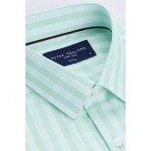 Men Green Regular Fit Formal Half Sleeves Formal Shirt