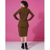 Selvia Lycra Solid Knee Length Womens Bodycon Dress - Brown ( Pack of 1 ) - None