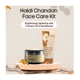 Qraa Men Haldi Chandan Face Care Kit - Combo pack of Haldi chandan Face wash 100g & Scrub 100g | Lightens & Brightens skin tone with turmeric extracts