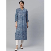 SVARCHI - Blue Cotton Womens Straight Kurti ( Pack of 1 ) - None