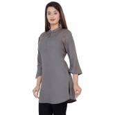 JC4U - Grey Rayon Womens Straight Kurti ( Pack of 1 ) - None