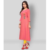 Vbuyz - Pink Rayon Womens A-line Kurti ( Pack of 1 ) - XXL