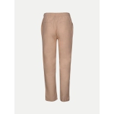 Men Sand Solid Remi Cotton Chinos Trousers