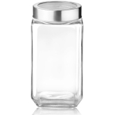 Treo By Milton Cube Storage Glass Jar, 2250 ml, Transparent | Storage Jar | Modular | Kitchen Organizer | Air Tight | Modular | Multipurpose Jar | BPA Free - Transparent